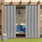 LiveGo Outdoor Vorhang Wetterfest Wasserdicht mit ösen,Outdoorvorhänge Gardinen für draußen Balkon terrasse Pavillon Aussen Outdoorvorhang Sonnenschutz Vorhänge Garten,Hellgrau,1 Stück|132x213cm(BxH)