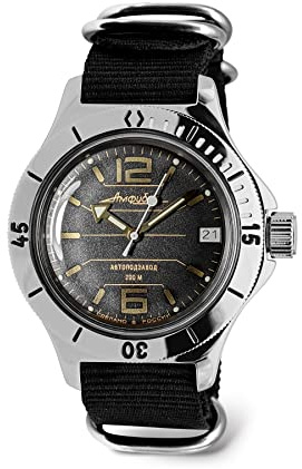 Vostok | Amphibia 120697 Automatik-Armbanduhr mit Selbstaufzug, Schwarz, Classic