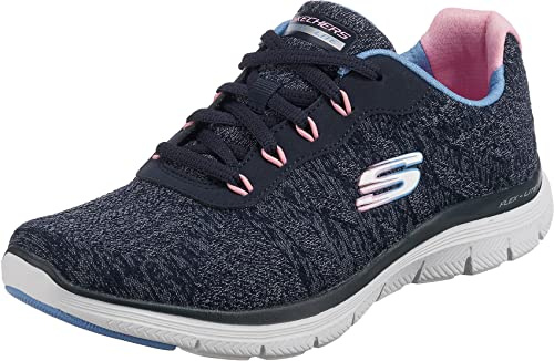 Skechers Women's Flex Appeal 4.0 Sneaker, Navy, 37.5 EU