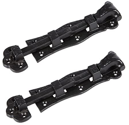 Hammer and Tongs - Straight Antique Fish Tail Surface Bolt - W140mm - Black - Pack of 2