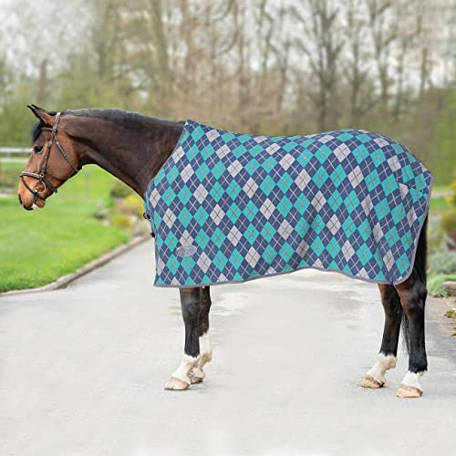 Horsenjoy Fleece-Abschwitzdecke Dalia (125 cm, Grau-Blau)