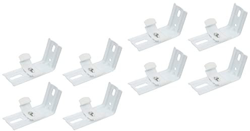 DOITOOL 8 Pcs Vertical Blinds Brackets Set : Sturdy Iron L- Shaped Brackets Curtain Accessories for Easy Installation without Punching Ideal for Home and Office Use, White 8x4.5x3cm