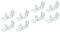 DOITOOL Heavy Duty Curtain Brackets : 8 PCS Iron L- Shaped Brackets Curtain Accessories Metal Vertical Blinds Holder Set Without Punching Ideal for Home and Office Use, White 8x4.5x3cm