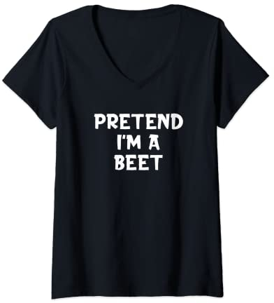 Damen Lustiges Halloween-Party-Kostüm Pretend I'm A Beet T-Shirt mit V-Ausschnitt