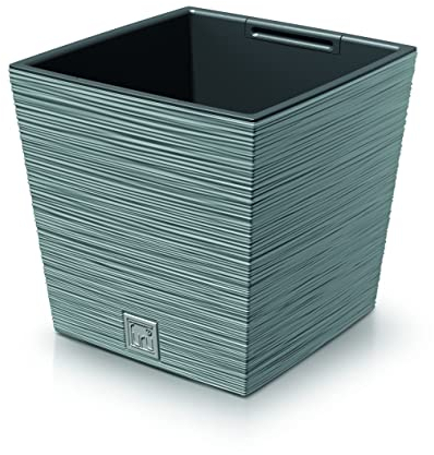 URBNLIVING Fioriera quadrata moderna effetto grano, bassa, per interni ed esterni, decorazione da giardino, contemporanea (cemento)