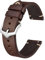 BISONSTRAP Uhrenarmband für Herren, Handgefertigte Stiche Leder Armband, Schnellverschluss, 19mm, Kaffeebraun mit Silberner Schnalle