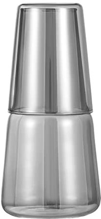 Set di Caraffa per L'acqua da Comodino con Bicchiere, Caraffa da Comodino e Set di Bicchieri in Vetro Trasparente Caraffa per Acqua per Succhi di Frutta da Notte con Set di Tazze, Bottiglia per(#2)