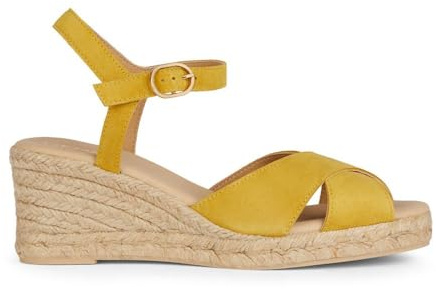 Geox Sandalo da donna D GELSA Low C Wedge, giallo, 37 EU, giallo., 37 EU