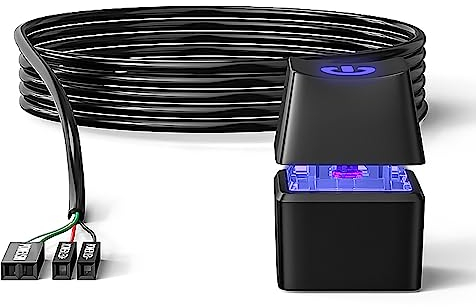 Nizirioo Netzschalter Desktop Computers Gehäuseschalter: 5m PC Power Button Fernstart PC Motherboard Power On Off Switch Verlängerungskabel mit LED Licht