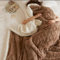 QOFLY Kuscheldecke Flauschig 150x200, Braun Dicke Warme Sofadecke Wohndecke kuschelig für Herbst und Winter, XL Sherpa Decke Couchdecke Überwurf Zweiseitige Fleecedecke
