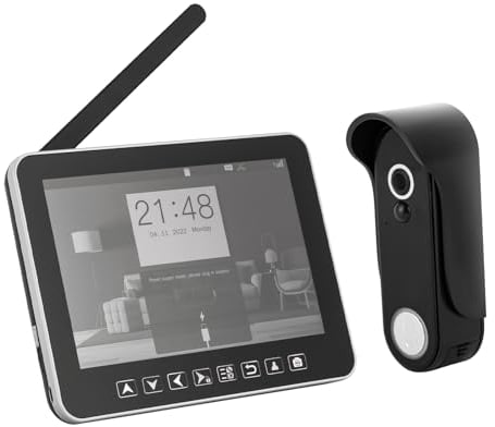 Kabellose Video Türsprechanlage Gegensprechanlage ,1080P Türsprechanlage mit Kamera,7'' Touchscreen mit 160° Funkklingel,IP55 wasserdicht,PIR Bewegungserkennung,Nachtsicht,APP-Steuerung öffne die Tür