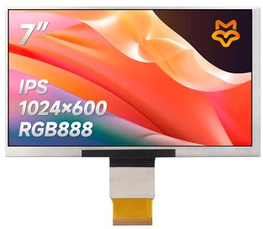 LUCKFOX 7inch IPS LCD Panel(Without PCB),RGB Interface Display Screen, 1024x600 High Resolution, Full Color, 170° Wide Viewing Angle, for Miniature TVs, GPS Devices, Game Consoles, Car Displays, etc