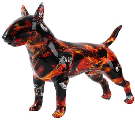 Art Creative Simple Colorful Bullterrier Ornamente, Statue, Harz, Haustierfigur, Handwerk, Heimdekoration, Farbe, modernes Büro, Desktop-Handwerk (G861 Rot)