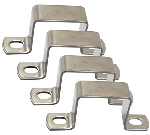 4 Stück M80 x 80 304 Edelstahl Vierkantrohrschellen, U-Rohrschellen, Schnalle, U-Halterungen, Sattelklemmen