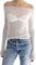 Women Y2K Off Shoulder Long Sleeve T Shirts Solid Slash Neck Elegant Slim Fit Tops 2000s Aesthetic Pullovers Streetwear (A-White, M)
