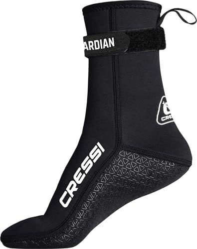 CRESSI Guardian Mid High Neoprene Socks 2mm M - 2mm Neopren Mittelhohe Socken mit Klettverschluss, Ideal für alle Wassersportbegeisterten, Schwarz, M, Unisex