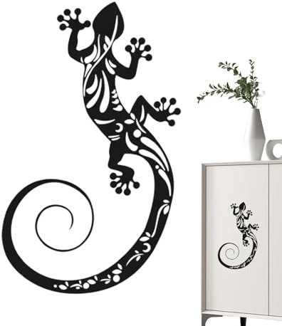 Wand Deko Metall Außen - Wand Skulptur | Wandkunst Outdoor Wanddeko Metall Eidechsen Wandkunst Gecko Wandkunst für Gartenzaun Gartenzaun