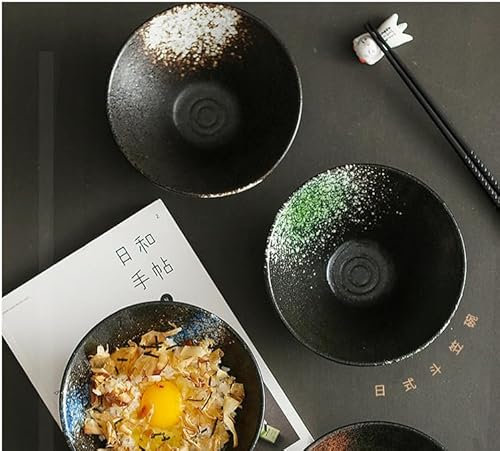 HOMIKLSA 2 Bols à Ramen en Céramique avec Cuillère et Bagettes - 1000ml Vaisselle Japonaise pour Soupes, Salades et Céréales, Design Épuré avec Revêtement Anti-Rayures(vert)