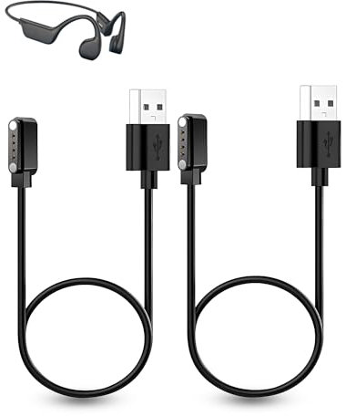 2-Pack Charging Cable for Guudsoud X7 Bone Conduction Swimming Headphones,Magnetic Adsorption Charging USB Cable,Portable Quick Charge,Sturdy and Durable,Black