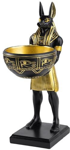 AZIDWERYQ Anubis-Statue, 25, 4 cm, Kunstharz, Schlüsselschale, stehend, altägyptisches Dekor für Schlüssel/Schmuck/Münzen/Räucherstäbchen, ägyptisches Dekor