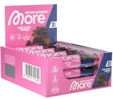 MORE Protein Satisbites, 12er Box Proteinriegel, Dark Cookie Crumble