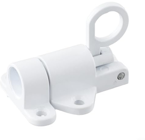 Niceminiwall Self-Closing Latch Bolt for Attic Loft Ceiling Hatch - Aluminium Alloy Door Lock Catch with Mounting Screws, White