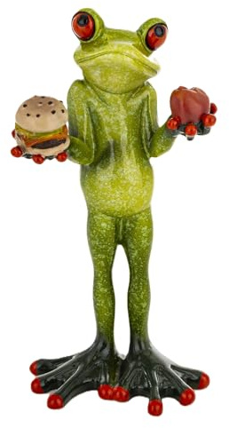 Home of Christmas Frosch Figuren | Lustige handbemalte Dekofigur Polyresinoriginelle | Geschenkidee für Sammler & Humor-Fans (Frosch auf Diät / 15,5x7,5x5 cm)