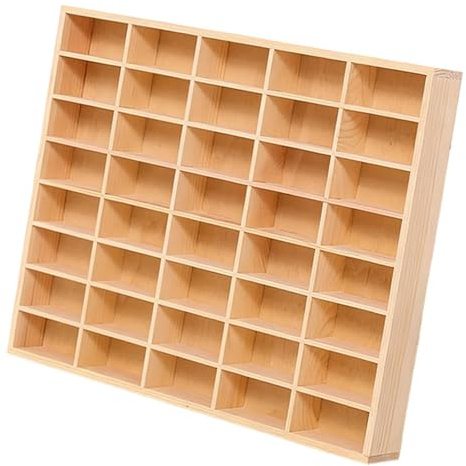 Milageto Holzspielzeugauto-Regal, Aufbewahrungsschrank, Büroorganizer, Vitrine, Schrank für Actionfiguren, Druckgussspielzeug, Sammlerpuppen, 49 cm X 38.5 cm X 5