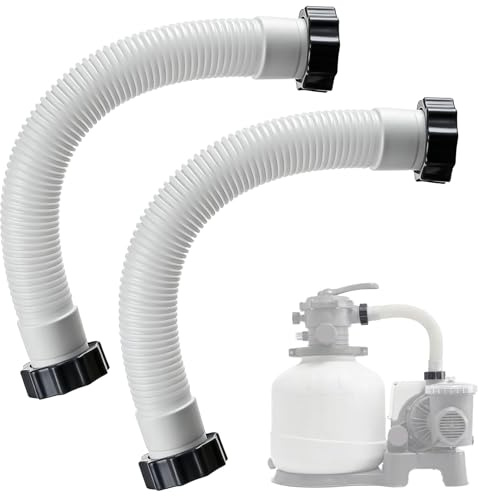 Idota 2er Set Poolschlauch 38mm für Intex Sandfilterpump, 40cm Verbindungsschlauch aus Druckfestem PE, Accessory Hose für Intex Pools, UV- und Chlorwasserbeständiger Ersatzschlauch