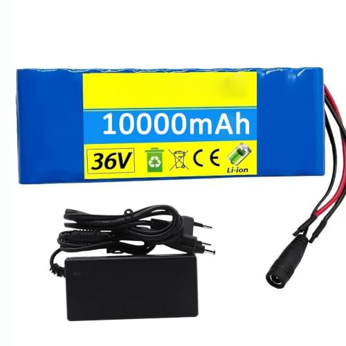 Batteria Per E-Bike 36V 10Ah, Batteria Ricaricabile Agli Ioni Di Litio Con Caricabatterie, Batteria Impermeabile Per Bici Elettrica, Batteria Per Monopattino Elettrico (36V 10AH),XT60+JST