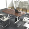 Weber Büroleben GmbH Easy Konferenztisch Bootsform 180x100 cm Nussbaum Besprechungstisch Tisch, Gestellfarbe:Weiß