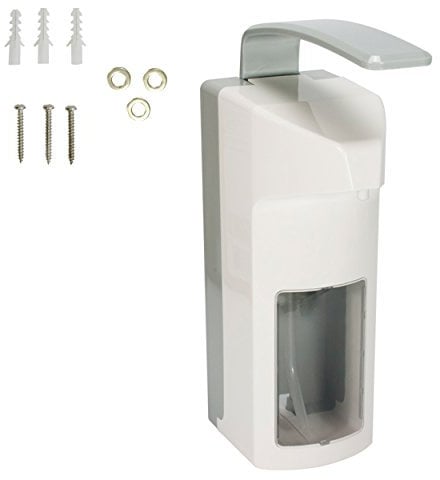 Work-Inn Desinfektionsmittelspender Sterilliumspender 1000 ml | Wand-Spender inkl. Befestigungsmaterial | Desinfektionsspender Kunststoff | Dosier-Pumpe für Desinfektionsmittel/Seife