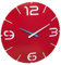 TFA Dostmann Contour Analoge Design-Wanduhr, 60.3047.05, modern, 350 x 35 mm, Blickfang, Dekoobjekt, Wohnzimmer, Esszimmer, Küche, Quarzuhr, manuelle Zeiteinstellung, rot-weiß