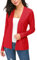 EXCHIC Donna Casuale Lunghe Maniche V Collo Aperto Fronte Maglia Cardigan (L, Rosso)