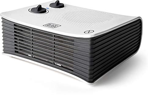 BLACK + DECKER - Termoventilatore potente 2000W. 2 livelli di potenza. Temperatura regolabile. Stufetta elettrica e ventilatore. Protezione da surriscaldamento. Spia LED. Per stanze fino 15mq. Bianco