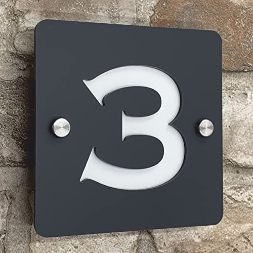 Ascot - Modern Acrylic House Sign - Customizable, Fully Weatherproof Number Plaque for a Modern Home Entrance