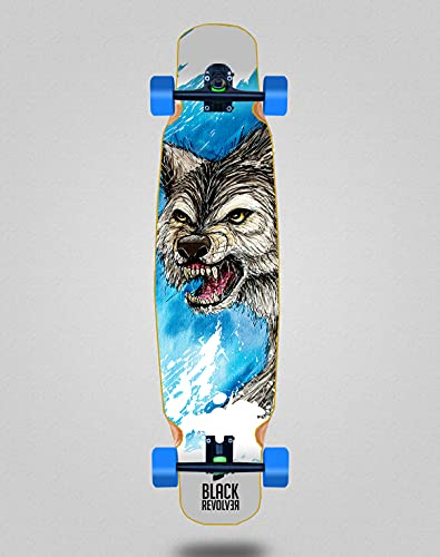 Black Revolver Skateboard Longboard Complete Mix Bamboo 46x9 Acryl-Wolf