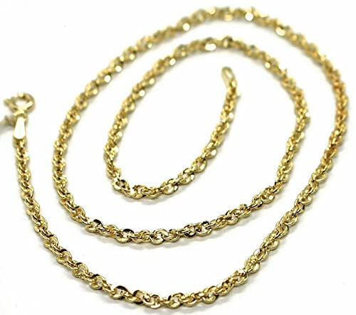 generico CATENA, COLLANA IN ORO GIALLO 18K, 750, MAGLIA CORDA SFACCETTATA, SPESSORE 2.5 MM, LUNGHEZZA 45 CM MADE IN ITALY