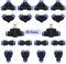 Connettori Pneumatici, CESFONJER 18 pcs Raccordi Rapidi da Pneumatico Kit, per tubo PU/PE/nylon da 6 mm (Y + T + L + I tipo + controllo Valvola a farfalla