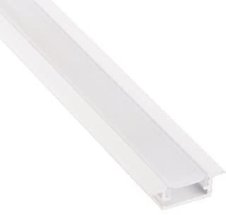 Evotrade Profilo LED da Incasso in Alluminio con Cover per Strisce LED, Canalina per Illuminazione Interni e Mobili, Installazione Facile, Design Moderno e Resistente (Colore Bianco)