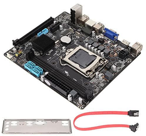 Dpofirs H55M 8GB Scheda Madre M Supporto ATX Processore LGA 1156 Core I7/i5/i3 per Desktop, 1*PCI-E 8X, 2*DDR3, 4*SATA2.0, 800/1066/1333MHz Slot di Memoria