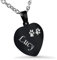 Hanessa Personalisierte Kette mit Gravur Edelstahl 50 cm mit Anhänger Herz in schwarz - Personalisierte Halskette für Männer und Frauen - Personalisierter Schmuck Damen Herren