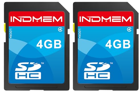 INDMEM SD Card 4GB SDHC Class 4 Flash Memory Card 4 GB Digital Camera Cards 2 Packs