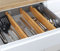 Spetebo Bambus Schubladenteiler - 4er Set - Holz Schubladentrenner verstellbar - Schubladen Teiler Trenner Organizer Separator Besteckeinsatz