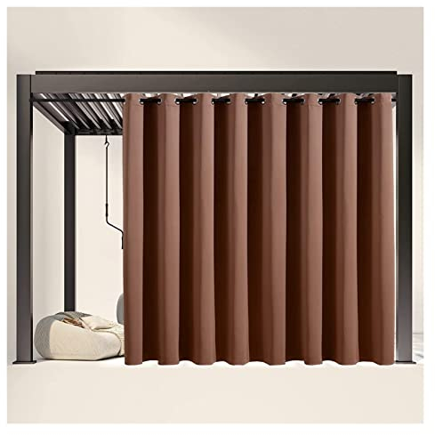 UHEKC Verdunkelungsvorhänge für Draußen Wasserdicht Gardinen für Den Gartenpavillon, für Terrassen, Veranden Datenschutzbildschirm Obere Öse, Anpassbar (Color : Brown, Size : 1.5x2.5m)