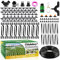 164FT Automatic Drip Irrigation Kit, Kalolary Garden Irrigation System with Adjustable Emitters and Misting Nozzles DIY 4/7 Watering System Micro Irrigation Equipment for Greenhouse Plant Lawn (1/4”)
