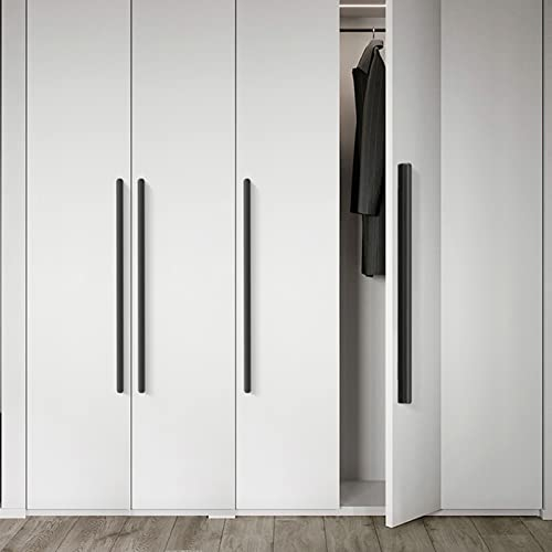 SZLXJMFL Möbelgriff Modern Lang,2 Stück Schrankgriffe Schwarz,Massive Aluminium | Beschichtungsverfahren,Gesamtlänge:112-1200 mm,Griffe für küchenschränke Kleiderschrank Zieht Griffe-600mm/23.6in