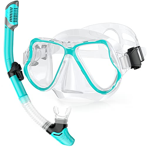 QcoQce Schnorchelset Erwachsene mit, Anti-Fog-taucherbrille und Dry Schnorchel