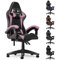 bigzzia Gaming Chair Office Chair Desk Chair Swivel Heavy Duty Chair Ergonomic Design with Cushion and Reclining Back Support (Purple) (Pink and Black)