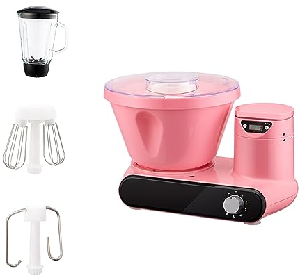 Electric Stand Mixer for Baking Food Mixer with 5L Mixing Bowl 6 Speed with Pulse Function Includes Electronic Scale, Dough Hook & Balloon Whisk Optional Juicer for Wheaten Food, Salad, Cake (Color :